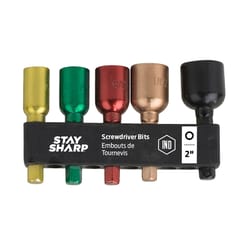 Stay Sharp Steel Colored Coded Nut Setter Set 5 pc