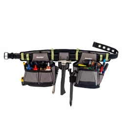 Bucket Boss 14 pocket Polyester Tool Belt Gray 52 in.