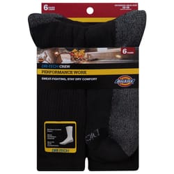 Dickies Dri-Tech Men's 12-15 Crew Socks Black