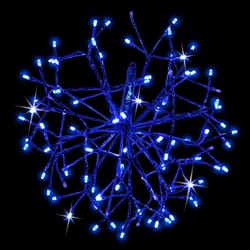 Celebrations Platinum LED Blue Shimmer Sphere 16 in. Hanging Decor