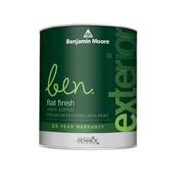 Benjamin Moore  Ben  Flat  Tintable Base  Base 4  Paint  Exterior  1 qt. 