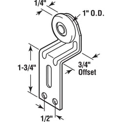 Prime-Line 1 in. D X 1/4 in. L Mill Plastic/Steel Wardrobe Door Roller Assembly 2 pk