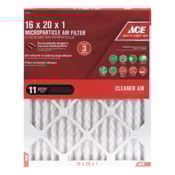Ace 16 in. W X 20 in. H X 1 in. D Synthetic 11 MERV Pleated Microparticle Air Filter 1 pk