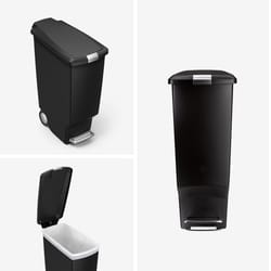 Simpehuman 40 L Black Plastic Step On Trash Can