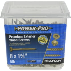 HILLMAN Power Pro No. 8 in. X 1-3/4 in. L Bronze Star Flat Head Premium Deck Screws 5 lb 877 pk