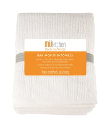 Mu Kitchen White Cotton Bar Mop Dish Cloth 3 pk