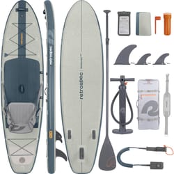 Retrospec PVC Inflatable Blue/Gray Paddleboard 10.6 ft. H X 33 in. W X 6 in. L