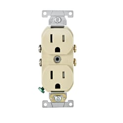 Leviton 15 amps 125 V Duplex Ivory Outlet 5-15R 1 pk