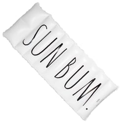 CocoNut Float Rae Dunn White Vinyl Inflatable Sun Bum Pool Floating Lounger