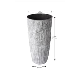 Algreen Products 28 in. H X 14 in. D Plastic Bark  Planter White