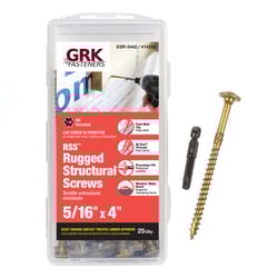 GRK Fasteners No. 20 in. X 4 in. L Star Washer Head W-Cut Structural Screws