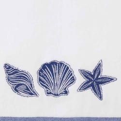 Avanti Linens Blue/White Cotton Fanshell and Starfish Bath Towel 1 pc