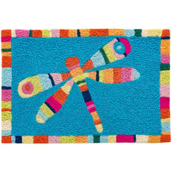 Jellybean 20 in. W X 30 in. L Multi-Color Striped Dragonfly Polyester Accent Rug