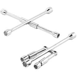 Performance Tool 6 Point Metric and SAE 4-Way Folding Lug Wrench 7 in. L 1 pc