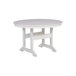 Signature Design by Ashley Crescent Luxe White Round HDPE Contemporary Dining Table