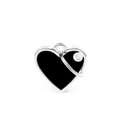 MyFamily Basic Handmade Black Heart Aluminum Dog Pet Tags Small