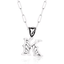 Montana Silversmiths Unisex Western Initial K Black/Silver Necklace