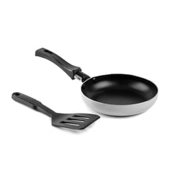 Core Kitchen Aluminum/Stainless Steel Mini Fry Pan with Turner Smoke