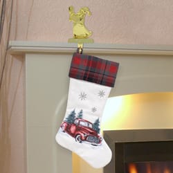 Dyno Canvas Red Truck Christmas Stocking 20 in.