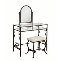 Linon Home Decor 31.8 in. W X 18.3 in. L Rectangular Vanity Table Set