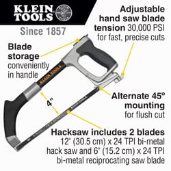 Klein Tools 12 in. Hacksaw Multicolored 1 pc