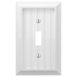 Amerelle Cottage White 1 gang Compressed Composite Toggle Wall Plate 1 pk