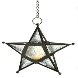 Gallery of Light 9.50 in. H X 3.5 in. W X 10.25 in. L Clear Glass/Iron Hanging Star Lantern