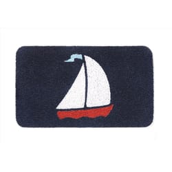 Kikkerland 18 in. W X 30 in. L Blue/White Sail Boat Vinyl Door Mat