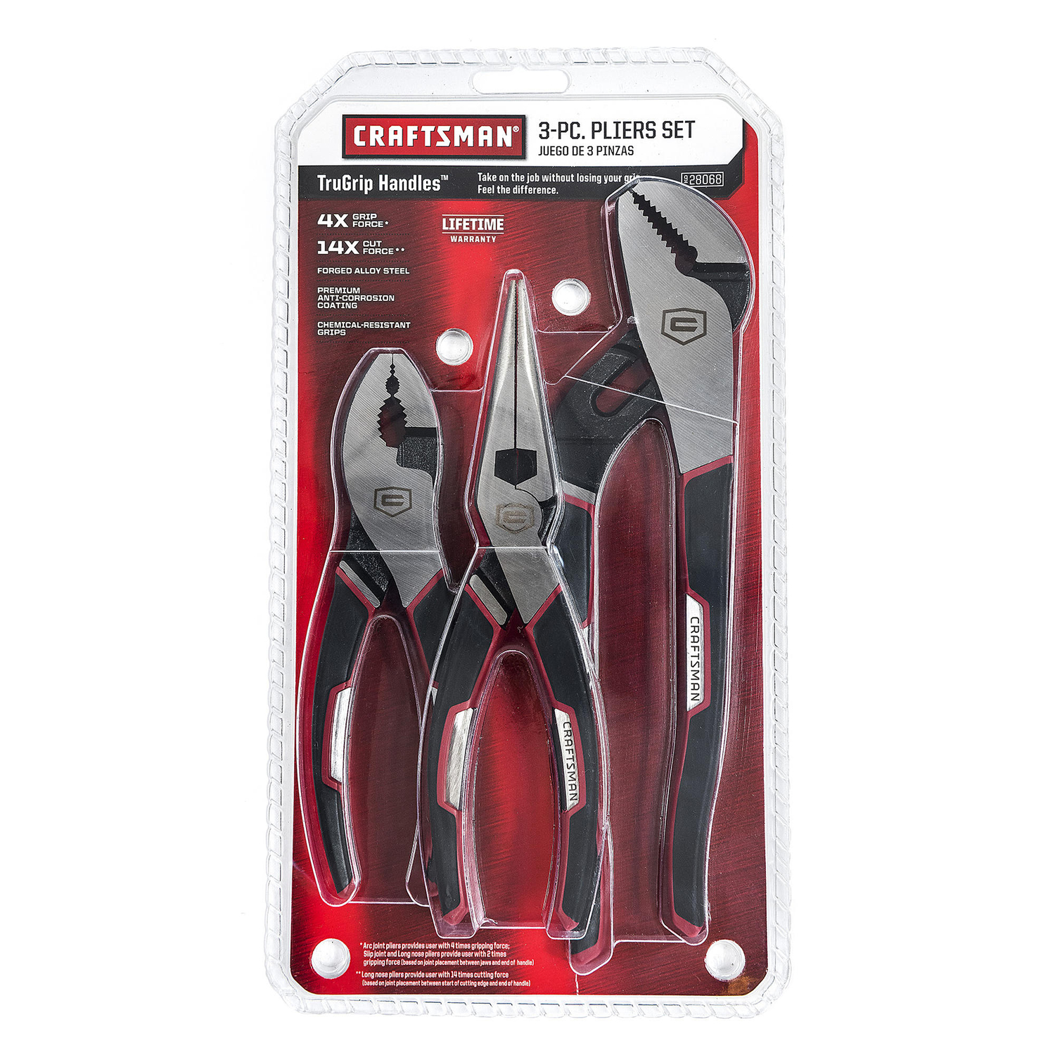 UPC 099575261039 product image for Craftsman Alloy Steel 3 pc. Black/Red 9.5 in. L TruGrip Handles Pliers Set | upcitemdb.com