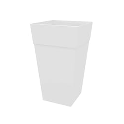 Bloem Finley 25 in. H X 14.65 in. W X 14.65 in. D Resin Tall Tapered Planter Casper White