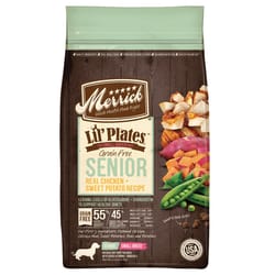 Merrick Lil Plates Senior Chicken and Sweet Potato Dry Dog Food Grain Free 4 lb.