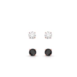 Montana Silversmiths Women's Opposite Double CZ Black/White Earrings