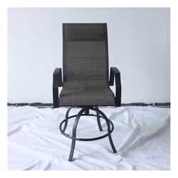 Living Accents Icarus Black Aluminum Frame Swivel Balcony Rocking Chair