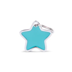 MyFamily Charms Turquoise Star Metal Dog Pet Tags Small