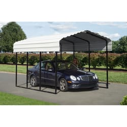 Arrow 10 ft. x 15 ft. Metal Horizontal Peak Carport without Floor Kit