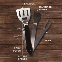 Mad Man Stainless Steel Black/Silver Grill Multi-Tool 1 pk