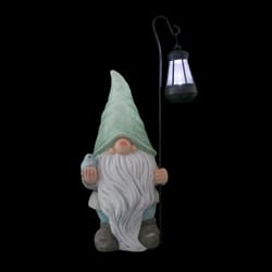 Infinity Multicolored Iron/Magnesia 16.14 in. H X 7.28 in. L X 6.5 in. W Gnome Figurine with Solar L