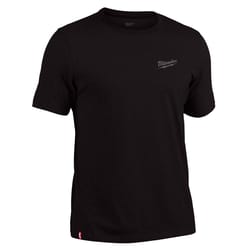 Milwaukee XXL Short Sleeve Men's Crew Neck Black Hybrid Work Tee Shirt