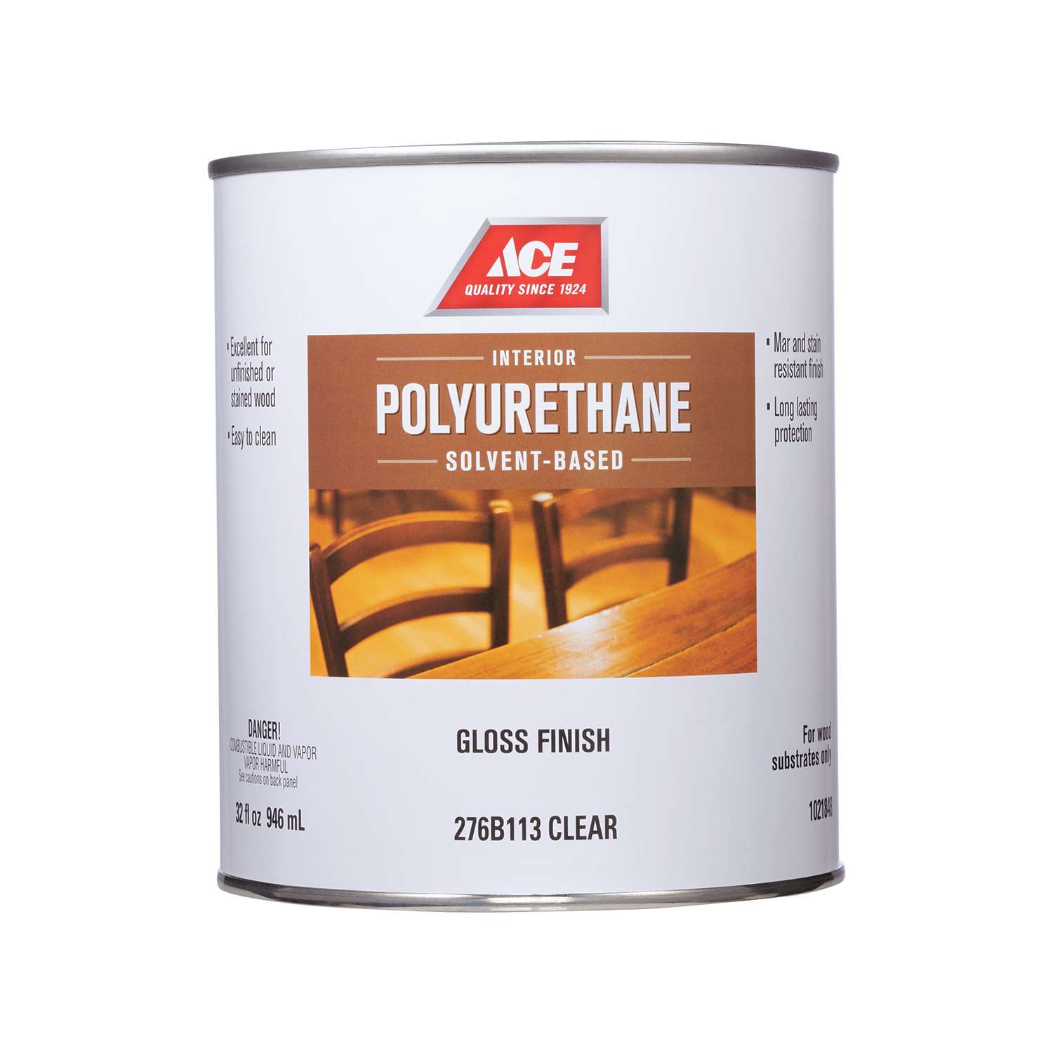 Ace Gloss Clear Polyurethane 1 qt. Ace Hardware