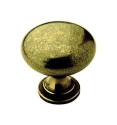 Amerock Traditional Round Furniture Knob 1-1/4 in. D Burnished Brass 1 pk