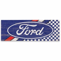 Open Road Brands Ford Checkered & Striped Banner Wall Decor Textured MDF 1 pk