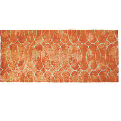 Simple Space 21 in. W X 54 in. L Orange/White Connections Accent Rug