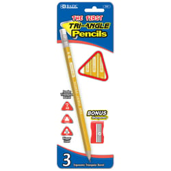 Bazic Products The First Triangle #2HB 3.2 mm Jumbo Pencil 3 pk