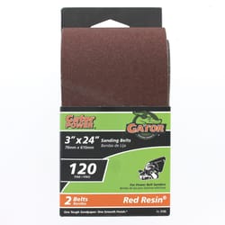 Gator 24 in. L X 3 in. W Aluminum Oxide Sanding Belt 120 Grit Fine 2 pc