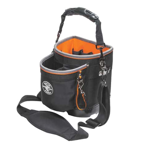 Klein Tools Tradesman Pro 5 in. W X 10 in. H Ballistic Nylon Tool Pouch 14  pocket Black/Orange 1 pc - Ace Hardware