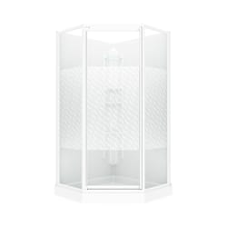 MAAX Himalaya 74-1/4 in. H X 38 in. W White Framed Shower Kit