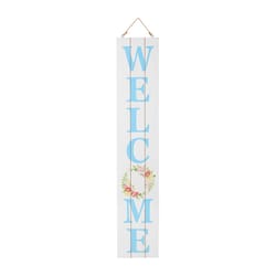 Glitzhome Happy Easter and Welcome Double Sided Porch Sign MDF 1 pc