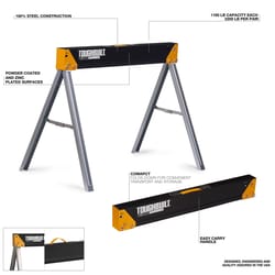 ToughBuilt 28.54 in. H X 36.81 in. W X 22.64 in. D Folding Sawhorse 1100 lb. cap. 1 pc