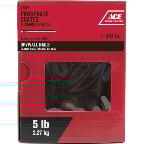 Ace 1-3/8 in. Drywall Phosphate-Coated Steel Nail Cupped Head 1 lb Ace 1-3/8 in. Drywall Phosphate-Coated Steel Nail Cupped Head 1 lb