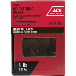 Ace 1-1/2 in. Drywall Bright Steel Nail Flat Head 1 lb